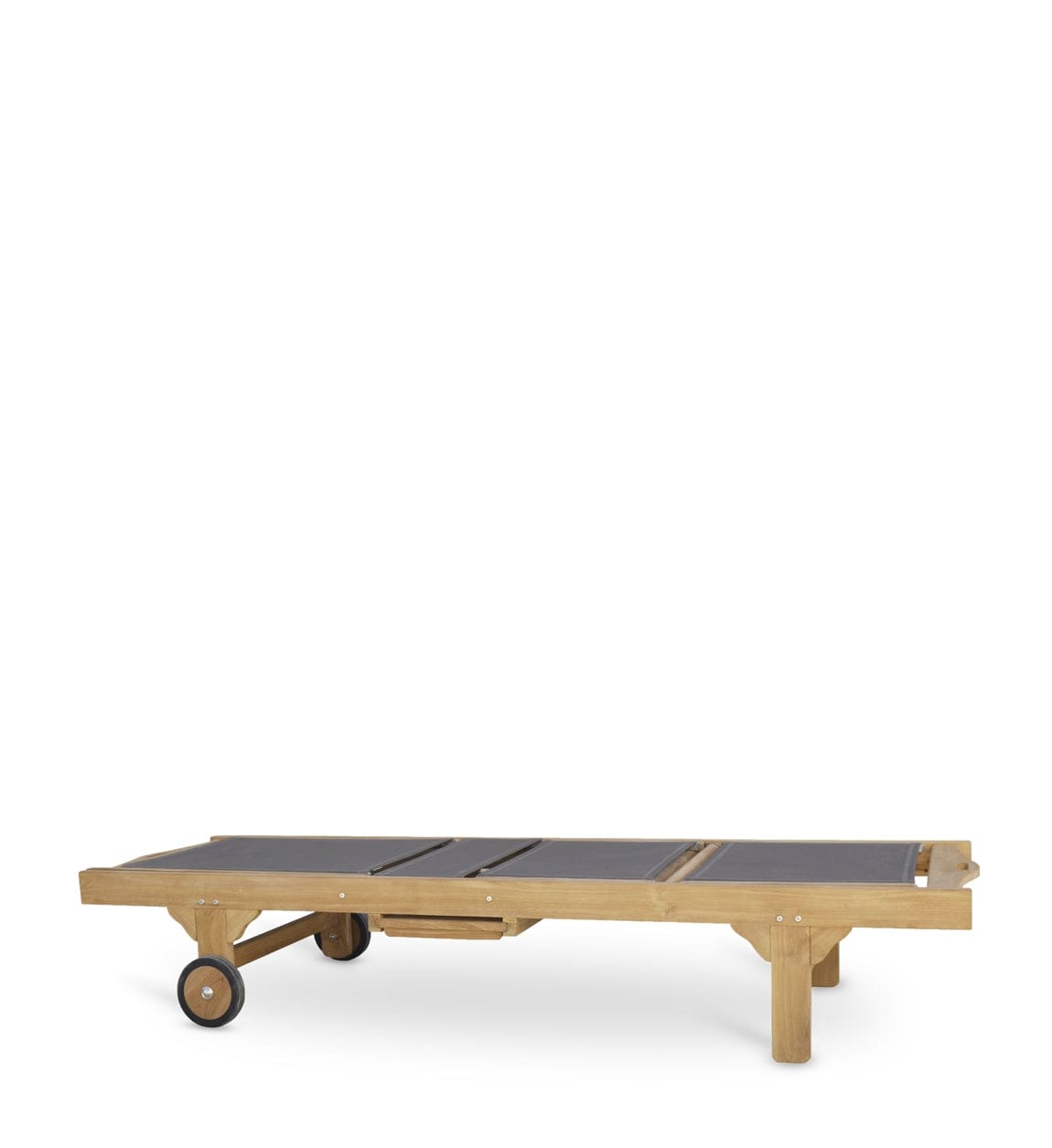 Sezlong pentru gradina / terasa, din lemn, Screen Wheels Natural / Gri, l65xA200xH90 cm (2)