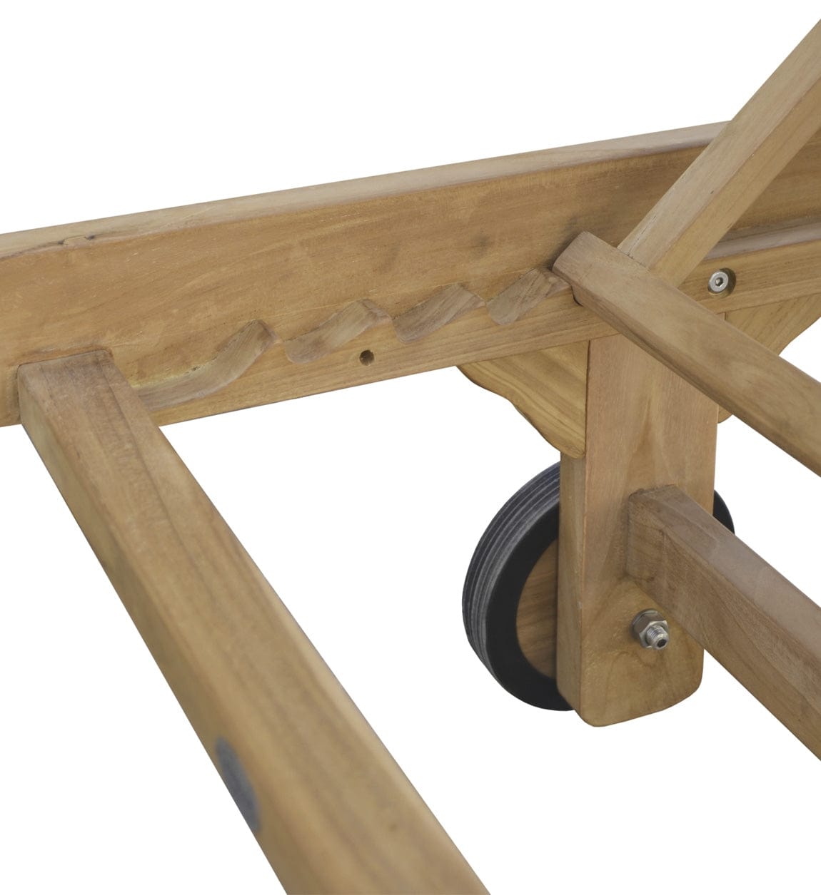 Sezlong pentru gradina / terasa, din lemn, Screen Wheels Natural / Gri, l65xA200xH90 cm (3)