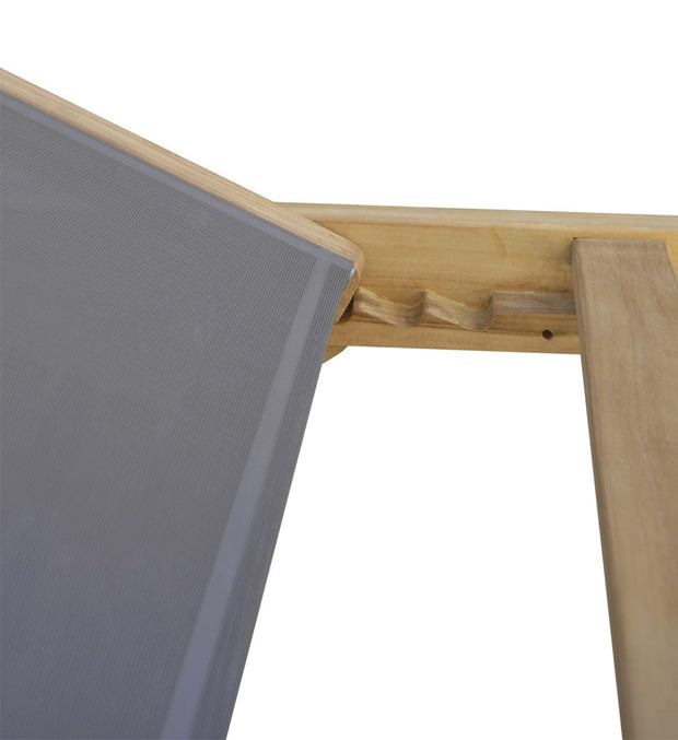 Sezlong pentru gradina / terasa, din lemn, Screen Wheels Natural / Gri, l65xA200xH90 cm (6)