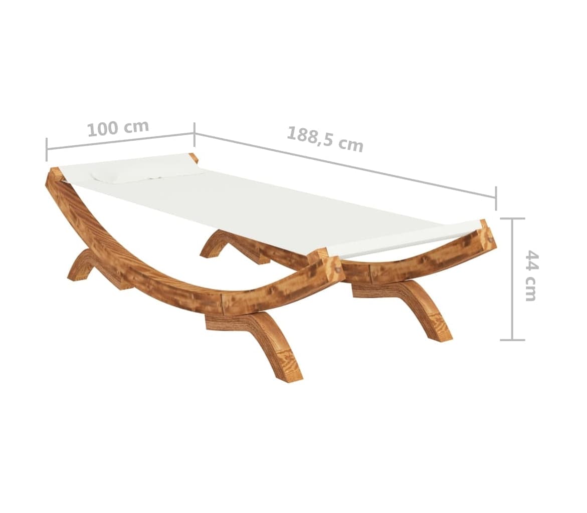 Sezlong pentru gradina / terasa, din lemn si material textil, Rustical Small Crem / Natural, l100xA188,5xH44 cm (4)