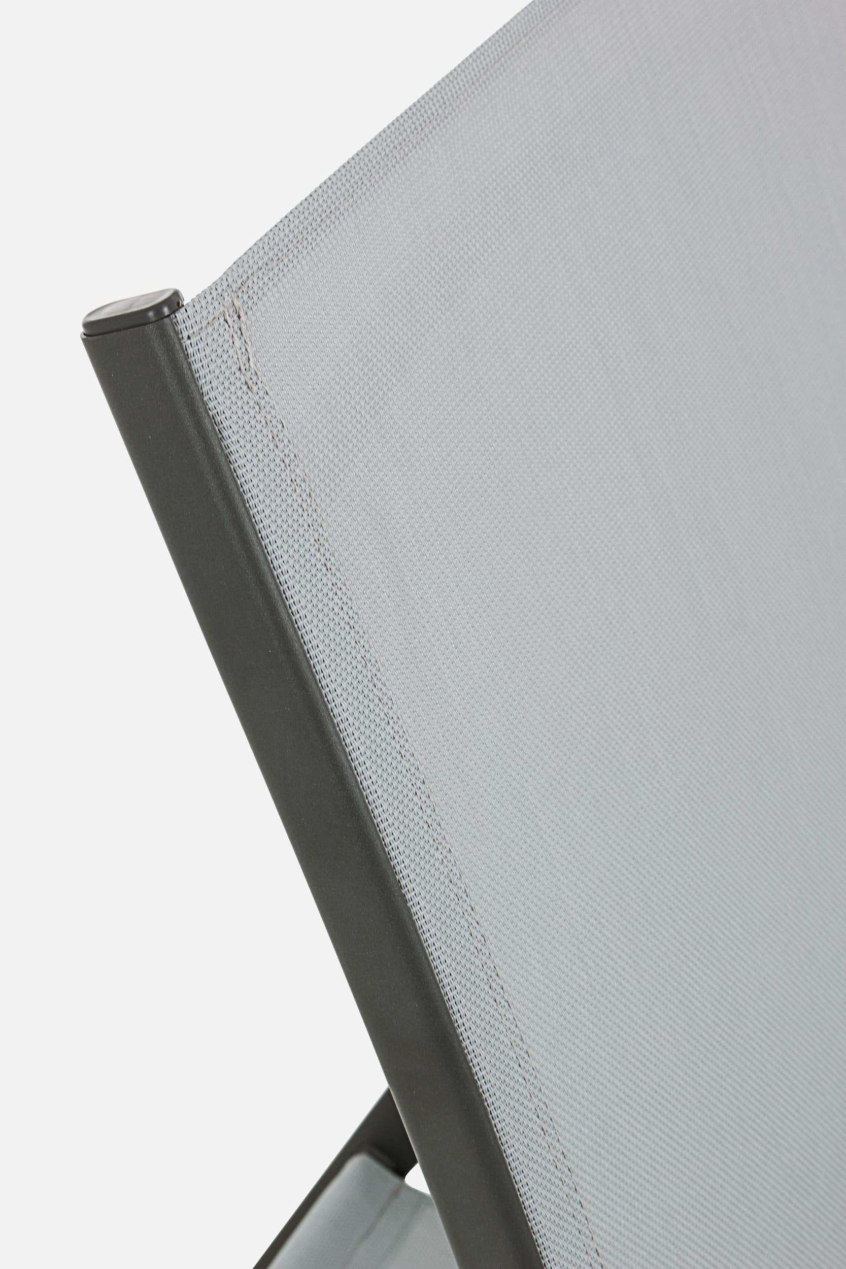 Sezlong pentru gradina / terasa, din metal si material textil, Axten Gri / Negru, l72xA197xH35 cm (6)