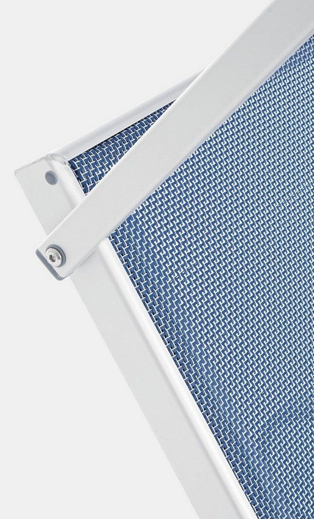 Sezlong pliabil pentru gradina / terasa, din aluminiu si material textil, Cross Text Albastru, l65xA196xH62 cm (5)