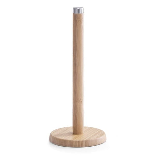 Zeller Suport din bambus si otel inoxidabil pentru role de bucatarie, Bamboo Round Natural, Ø14xH32 cm