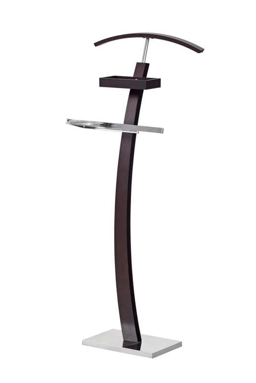 Suport din lemn si metal pentru haine, Wulfric-13 Wenge, l32xA20xH117 cm