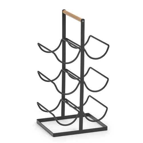 Suport metalic pentru 6 sticle Rack Negru, l23,5xA20xH46 cm