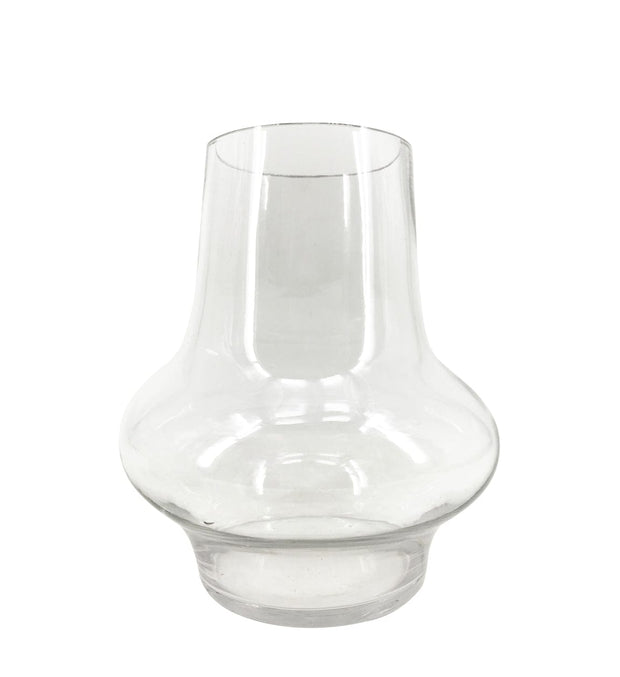 Suport lumanare din sticla si rachita, Smith Large Transparent / Alb, Ø25xH32 cm (2)