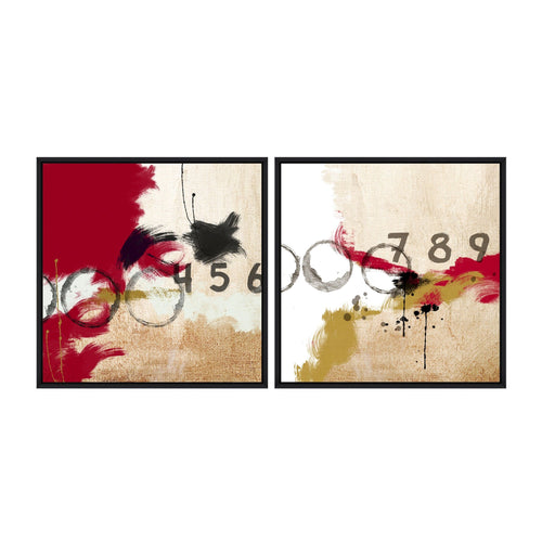 Global Art Tablou 2 piese Canvas Abstract Numbers