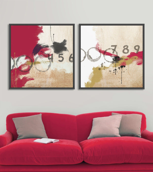 Tablou 2 piese Canvas Abstract Numbers (3)