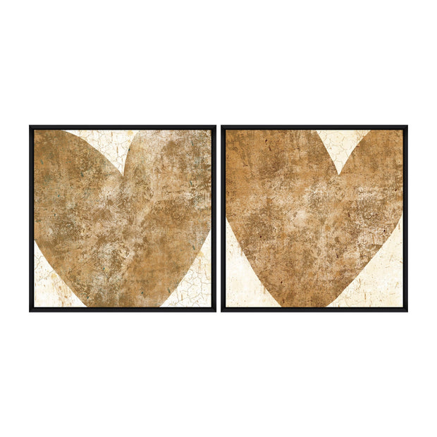 Global Art Tablou 2 piese Canvas Heart I & II