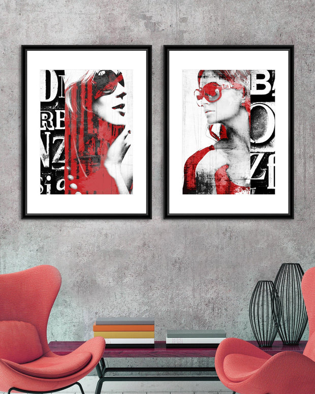 Tablou 2 piese Framed Art Fashion Girls (1)