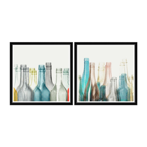 Global Art Tablou 2 piese Framed Art Halftone Bottles