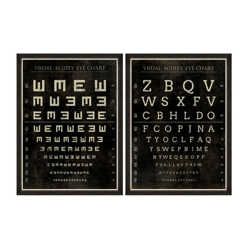 Global Art Tablou 2 piese Framed Art Visual Acuity Eye Chart I&II