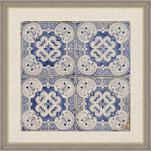 Tablou 2 piese Framed Linen Blue Tiles (2)