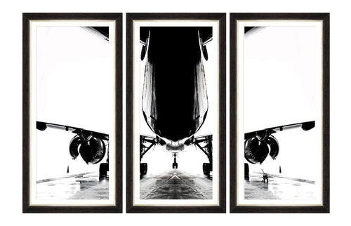 Tablou 3 piese Framed Art Aircraft Silhouette