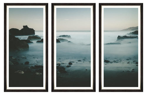 Global Art 50 x 100 cm Tablou 3 piese Framed Art Beach At Dawn