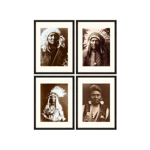 Global Art Tablou 4 piese Framed Art Indian Chief Portraits