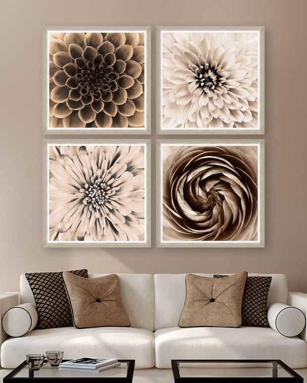 Tablou 4 piese Framed Art Sepia Dahlias (4)