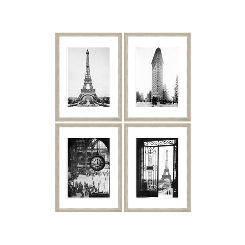 Global Art Tablou 4 piese Framed Art Vintage Architecture Set