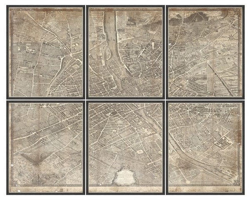 Global Art Tablou 6 piese Framed Art 1739 Plan de Paris Map