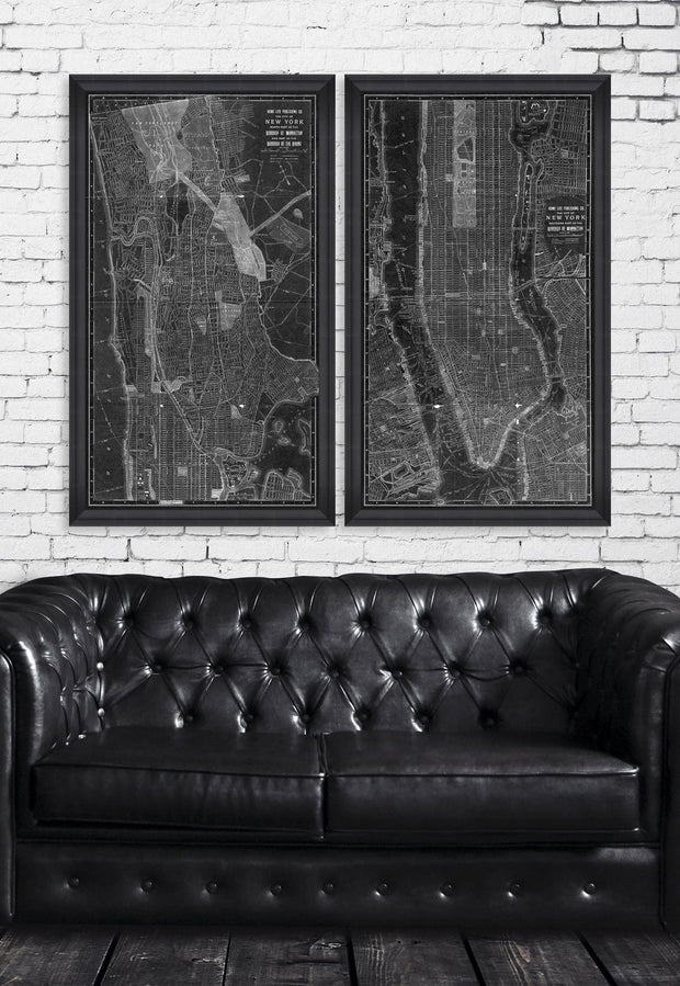 Tablou Framed Art New York Manhattan Map II (1)