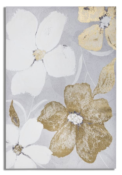 Tablou pictat manual, Flowery Multicolor, 80 x 120 cm