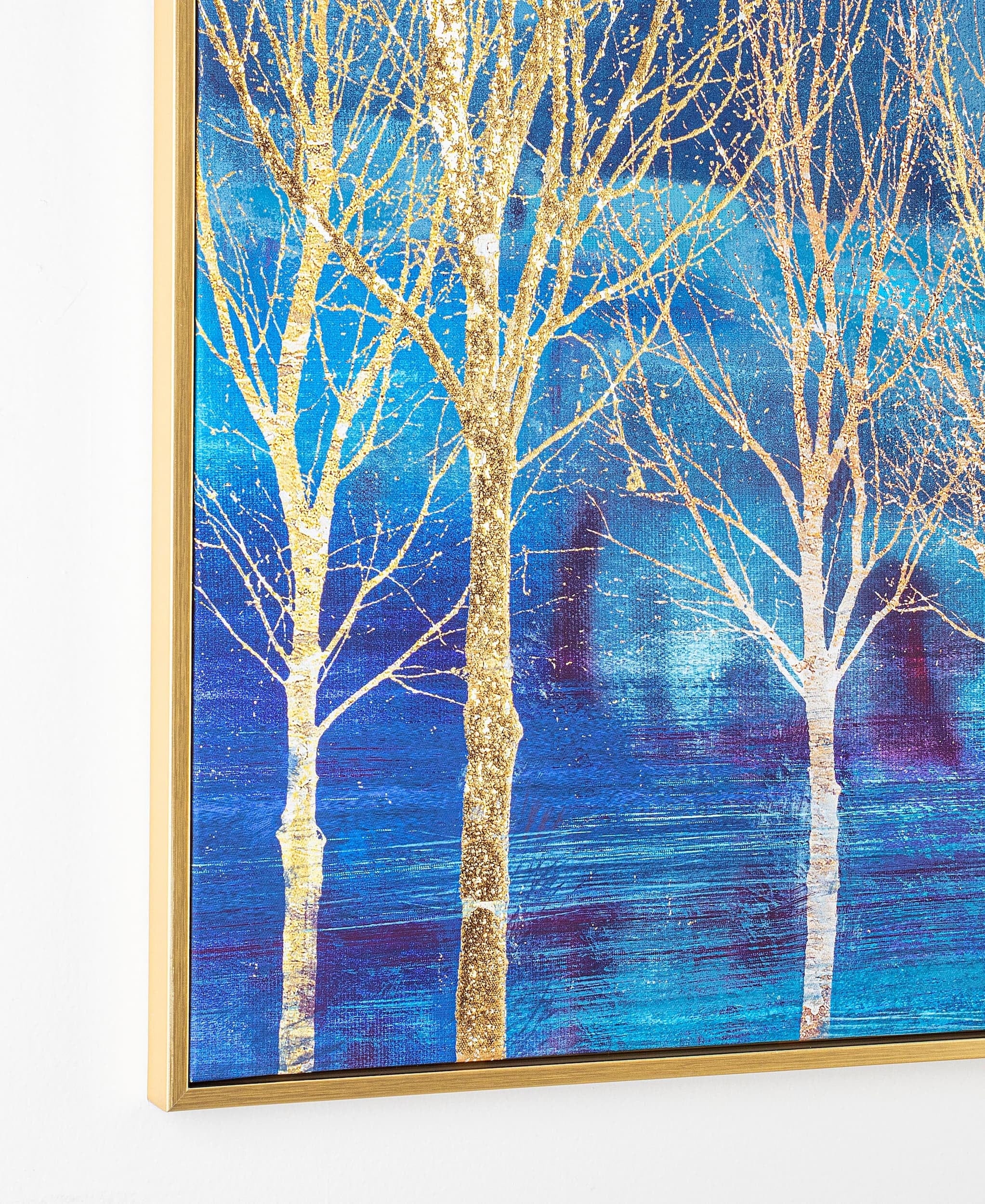 Tablou Canvas Gallery 885 Trees Albastru / Auriu, 100 x 70 cm (2)