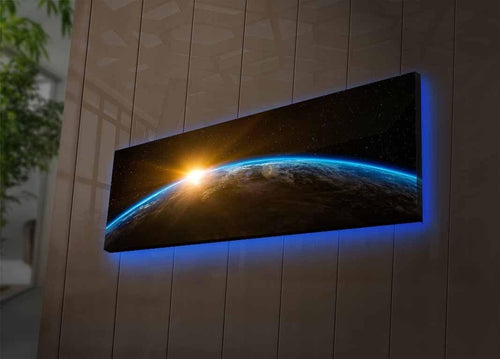 Tablou Canvas Led Earth 3090NASA-018 Multicolor, 90 x 30 cm