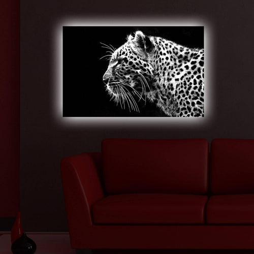 Tablou Canvas Led, Tiger 4570DACT-44 Negru / Alb, 70 x 45 cm