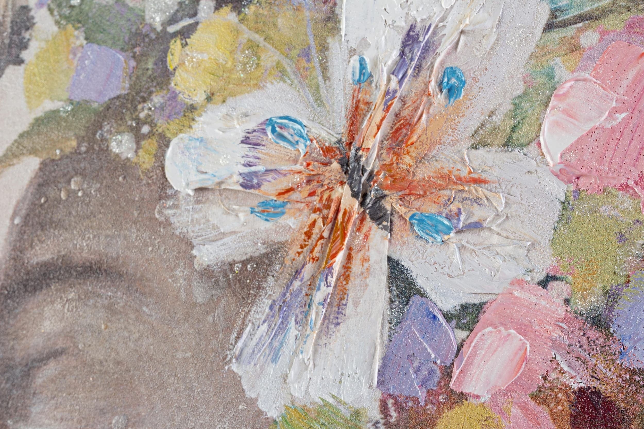 Tablou Canvas Village BR189 Lady Flower I Multicolor, 100 x 100 cm (1)
