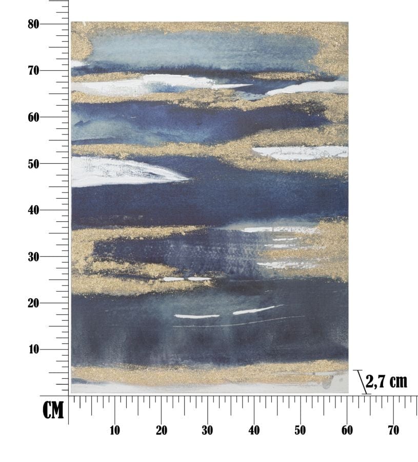 Tablou pictat manual, Dark Blue Multicolor, 60 x 80 cm (5)