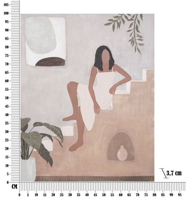 Tablou pictat manual, Lady A Multicolor, 80 x 100 cm (5)