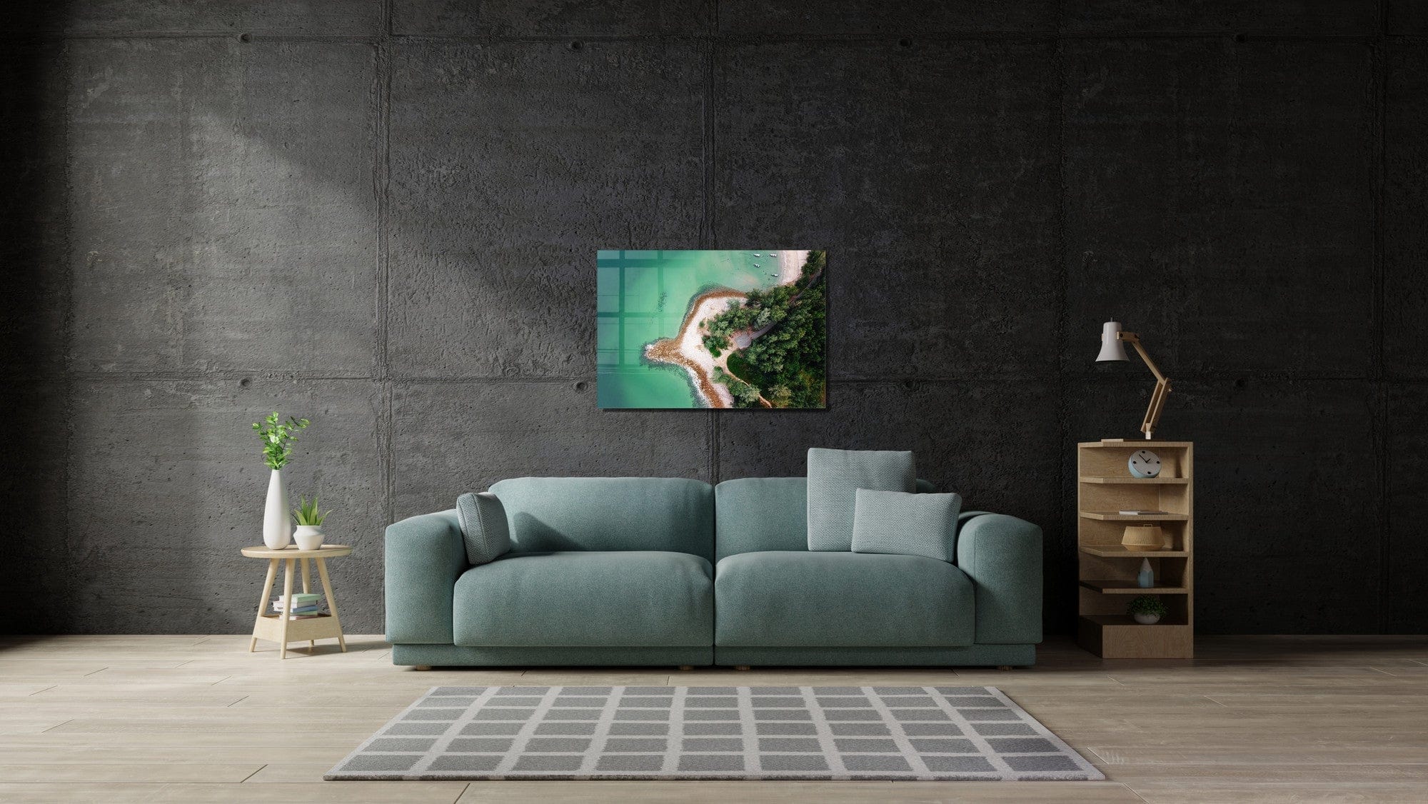 Tablou Sticla Green Ocean 1165 Multicolor, 45 x 30 cm (2)