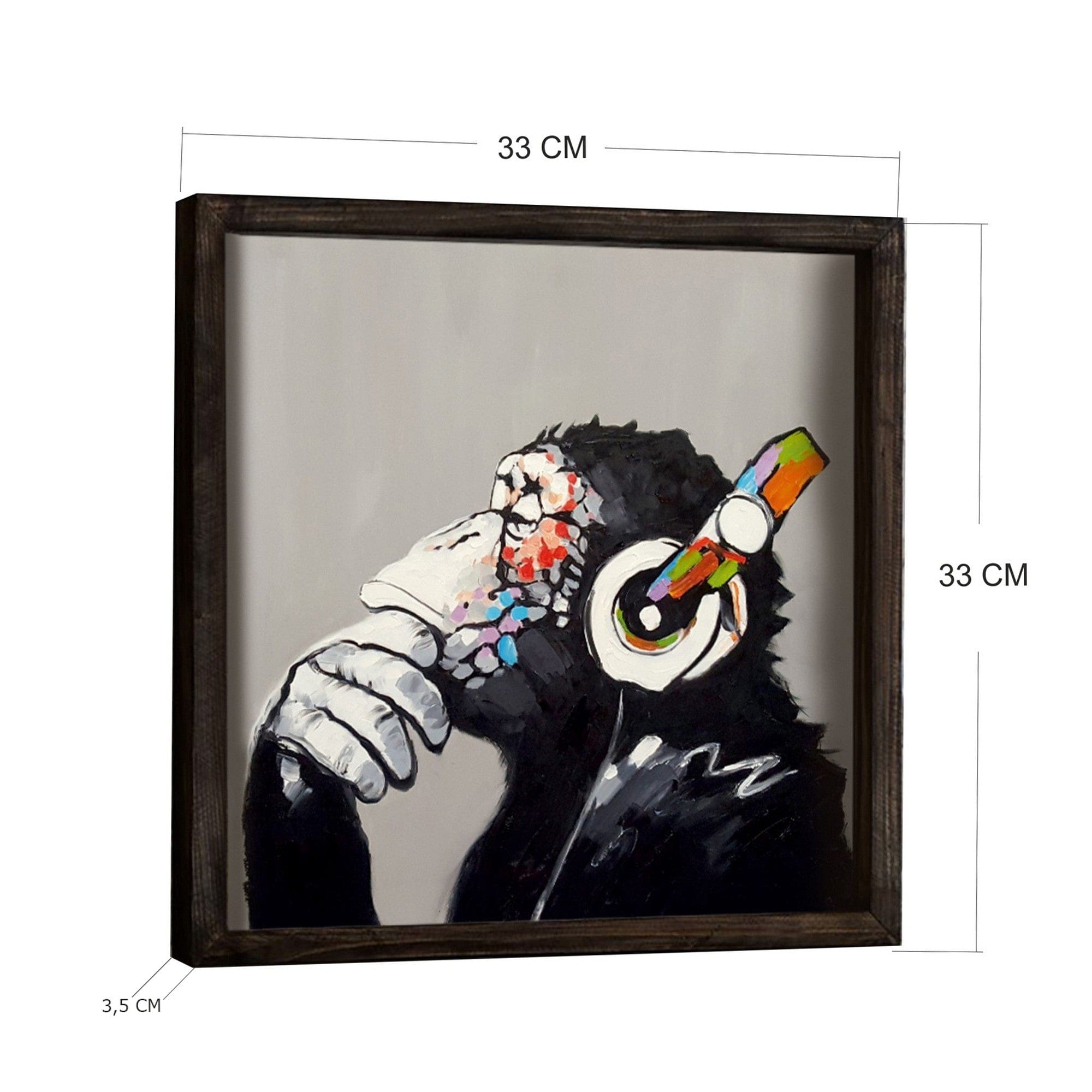 Tablou Thinking Monkey KZM670 Multicolor, 33 x 33 cm (2)