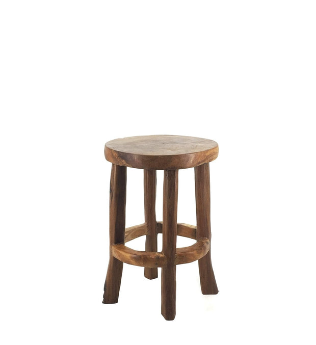 Taburet din lemn Teak Round Nuc, Ø30xH45 cm