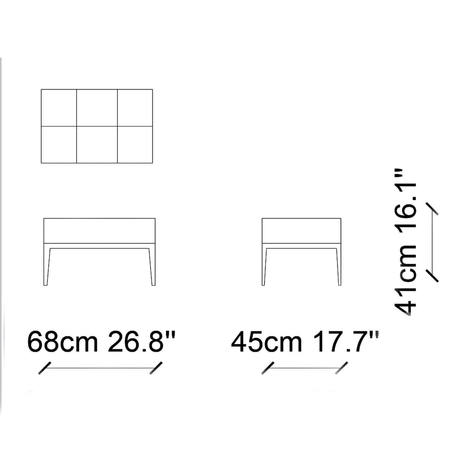 Taburet tapitat cu stofa, Design Grej, l68xA45xH41 cm (2)