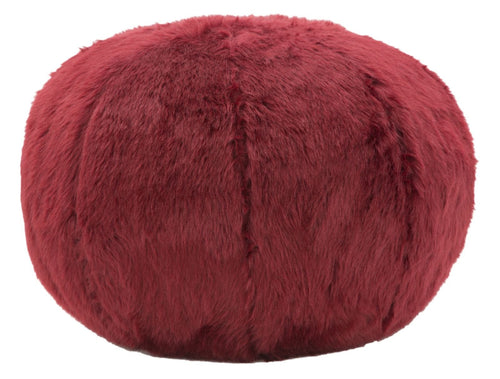 Taburet tapitat cu stofa Plush Bordeaux, Ø50xH30 cm