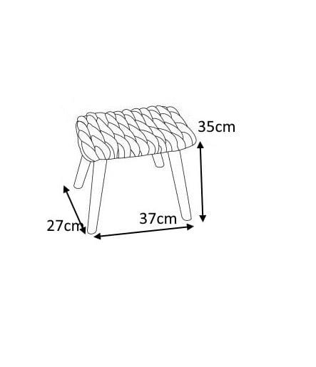 Taburet tapitat cu stofa si picioare din lemn Yanis Roz deschis / Natural, l37xA27xH35 cm (5)