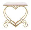 Taburet tapitat cu stofa si picioare metalice Heart Velvet Roz / Auriu, l50xA37,5xH51,5 cm (2)