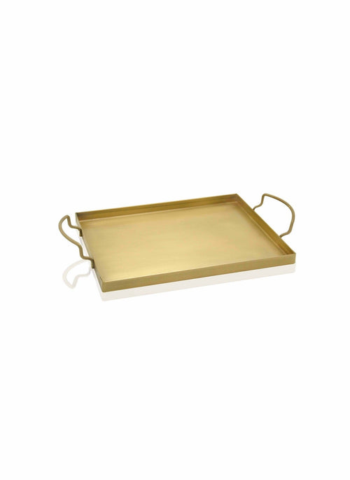 Tava pentru servire din metal, Goldie Small Auriu, L30xl19xH1 cm