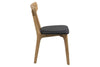 Set 2 scaune din lemn tapitate cu piele ecologica Taxi Negru / Stejar, l45xA49xH84 cm (1)