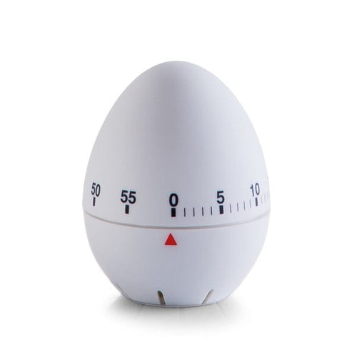 Timer mecanic pentru bucatarie, din plastic, Egg Alb, Ø6xH7,5 cm