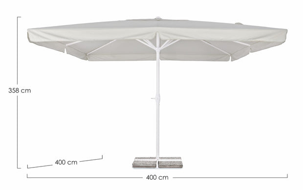 Umbrela de soare, Alghero Gri Deschis / Alb, L400xl400xH358 cm (6)
