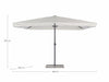 Umbrela de soare, Alghero Gri Deschis / Negru, L400xl400xH295 cm (4)