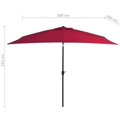 Umbrela de soare, Beauty Bordeaux, L300xl200xH252 cm (6)