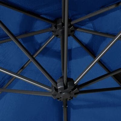 Umbrela de soare cu montaj pe perete, Reda Albastru, Ø300xH131 cm (2)