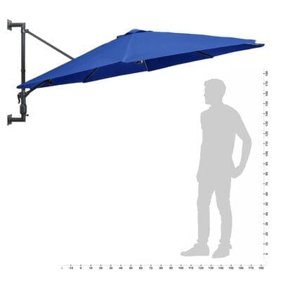 Umbrela de soare cu montaj pe perete, Reda Albastru, Ø300xH131 cm (7)
