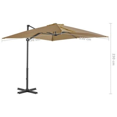 Umbrela de soare suspendata, Malta Grej, L250xl250xH230 cm (6)