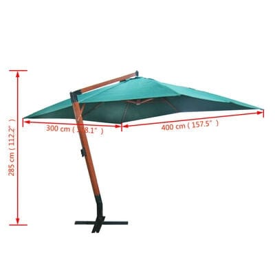 Umbrela de soare suspendata, Timeless Verde, L300xl400xH285 cm (4)