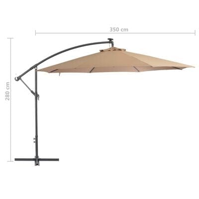Umbrela de soare suspendata, Zamir Grej, Ø350xH280 cm (7)