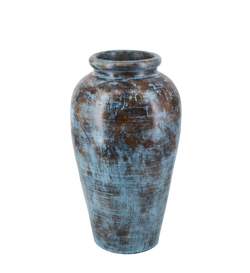 Moycor Vaza decorativa din ceramica, Aged Small Bleu / Maro, Ø33xH60 cm